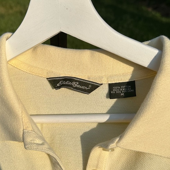 MEDIUM PASTEL YELLOW EDDIE BAUER POLO - Picture 3 of 4